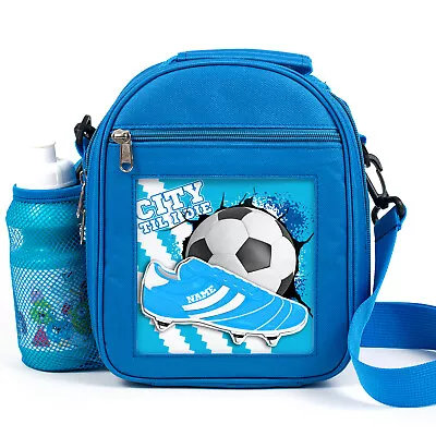 Personalised Manchester Lunch Bag Boys School Snack Childrens Football FB36 • £14.95