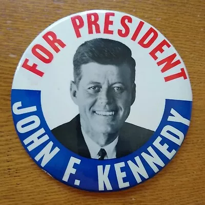 Large (6 ) 1960 John F. Kennedy For President Campaign Button • $14.99