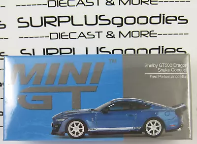 2023 Mini-GT Overseas Ed.: Blue FORD MUSTANG SHELBY GT500 Dragon Snake Concept • $11.95