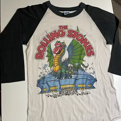 Vintage 80s The Rolling Stones 1981 Sold Out Tour Raglan Shirt Tag Size Medium • $152.10