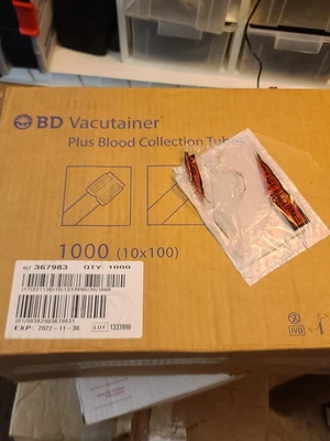 $49.95 • Buy BD367983 Vacutainer® Plus Plastic SST Blood Collection Tubes100/ BOX 3.5mL Exp