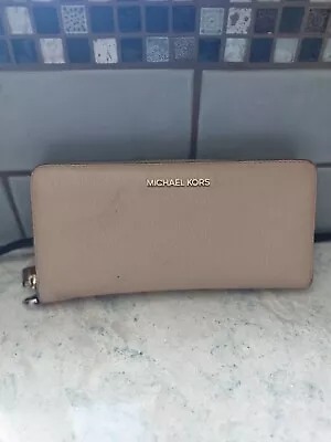 Michael Kors Leather Continental Wristlet  (Missing Wrist Strap / Soft Pink) • $25