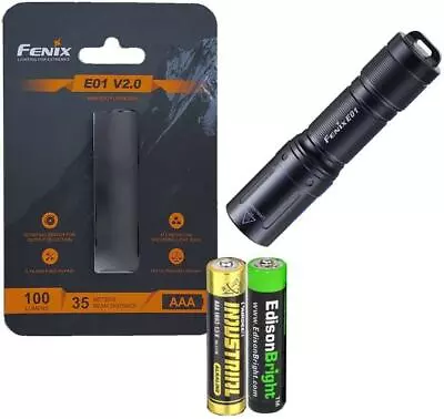 $14.95 • Buy Fenix E01 V2 100 Lumen LED Flashlight With EdisonBright AAA Alkaline Battery Bun