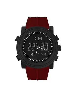 Rocawear Men's Black/Red Silicone Strap Watch 47mm • $24.99