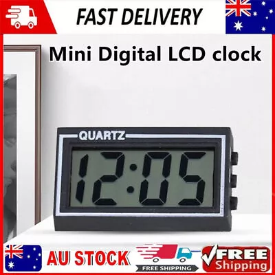 Desk Date Calendar Small Clock Digital LCD Screen Table Car Dashboard Black • $13.53