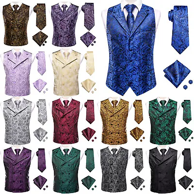 Double Breasted Lapel Vest Retro Sleeveless Waistcoat For Men's Formal Attire • $19.99