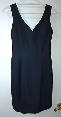 Late Edition Ltd Black Dress Size 6 V-Neck & Back A-Line Knee Length Vintage USA • $29.99