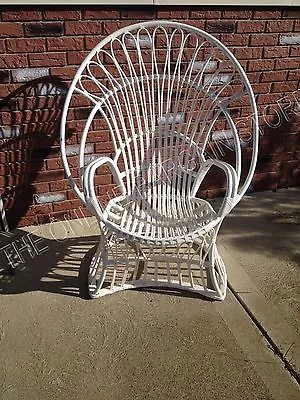 Frontgate Grandinroad French Mademoiselle Outdoor Patio Rattan Wicker Chair WHT • $374.99