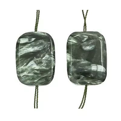 2 Seraphinite Rectangle Cushion Pendant Earring Beads Ap. 24mm / 1  #86144 • $9.99