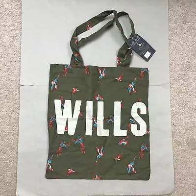 £12 • Buy Jack Wills Tote Bag Olive With JW Pheasants & Wills Written On It 100% Cotton
