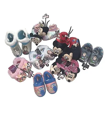 Disney Characters Plush Slippers Toddler Boys Or Girls; Sizes 5/6 7/8 9/10 NWT • $14.99