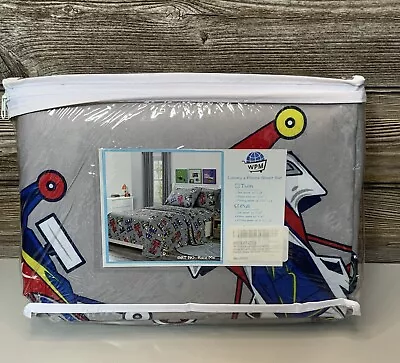 Race Car Sheet Set Full Size WPM Kids Collection Bedding 4 Piece Boy • $24.99