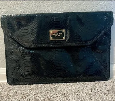 MICHAEL KORS Sloan Clutch Handbag Black Snakeskin • $40