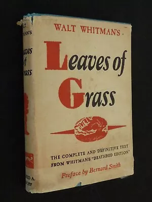 Leaves Of Grass By Walt Whitman 1945 HC DJ • $29.99
