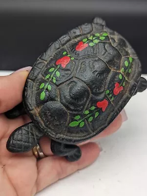 Vtg Cast Iron Wilton Match Holder Striker Hinged Painted Turtle 4  • $25