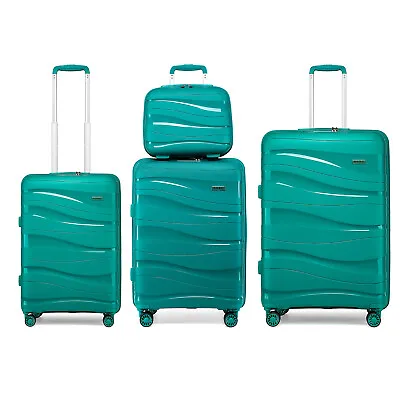 £17.89 • Buy Hard Shell Polypropyle Luggage Suitcase Trolley Travel Case TSA 14/20/24/28 SET