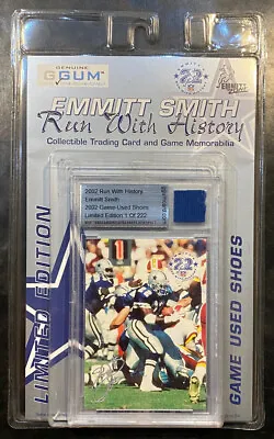 2002 Emmitt Smith Run With History Game Used Shoe Card Factory Sealed 1/222 • $79.99