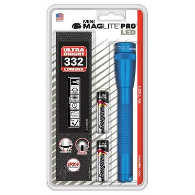 MAGLITE SP2P11H LED 2-Cell AA Mini Pro Flashlight Blue • $36.63