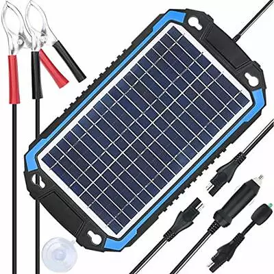 $57.23 • Buy 12V Solar Car Battery Charger & Maintainer - Portable 6W Panel Trickle Kit