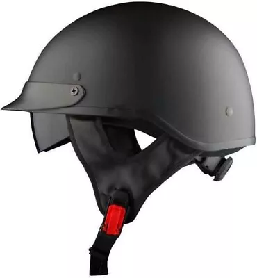 DOT 1Storm Motorcycle Half Face Helmet Mopeds Scooter Inner Visor Matt Black • $49.95