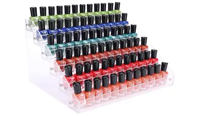 Nail Polish Organizer Display Stand Shelf Holder Rack Acrylic 6 Tier 72 Bottles • $23.36