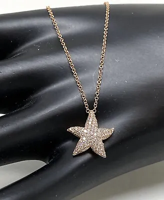 Diamond Starfish Necklace 14k Rose Gold Gabriel & Co • $750