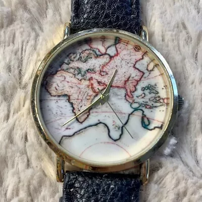Women's Geneva World Map Analog 42mm Dial Watch Africa Europe Asia Antartica • $9.99
