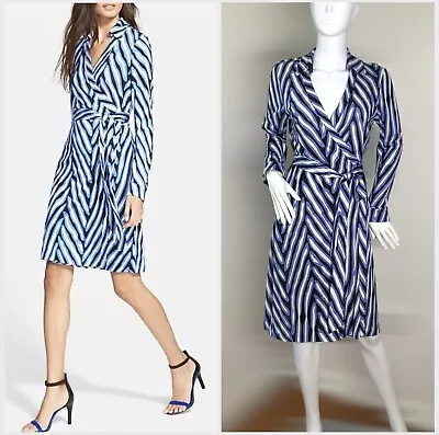 Diane Von Furstenberg Jeanne Two Silk Jersey Wrap Dress Size 10 Fits Size 8 • $89