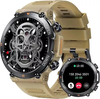 Military Smart Watch For Men With (Answer/Make Calls) Rugged 5ATM Waterproof NEW • £39.99