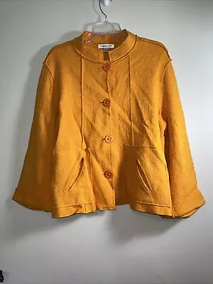 Coldwater Creek Blazer Jacket Women's Large Wool Blend Gold Perfect For Fall! • $25