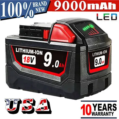 9.0Ah Battery For-Milwaukee 18 Volt M18 XC 9.0 Lithium High Output HD 48-11-1890 • $32.98