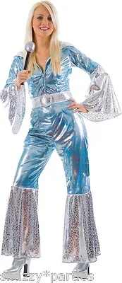 £11.95 • Buy Ladies WATERLOO Fancy Dress Dancing Queen 1970s Fancy Dress Costume UK Size 6-24