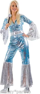 Ladies WATERLOO Fancy Dress Dancing Queen 1970s Fancy Dress Costume UK Size 6-24 • £11.95