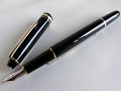 Montblanc Meisterstuck Classique 144 Fountain Pen Black GT 14K M Nib • $219.99