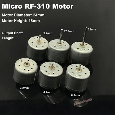 RF-310T-11400 DC 3V-9V D/V5.9 Micro Mini 24mm Round Spindle Motor 2mm Dia Shaft • $0.99