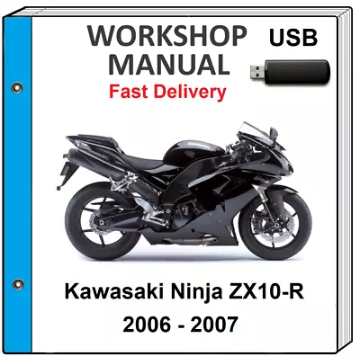 Kawasaki Ninja Zx10r Zx-10r 2006 2007 Service Repair Shop Manual Usb • £14.46