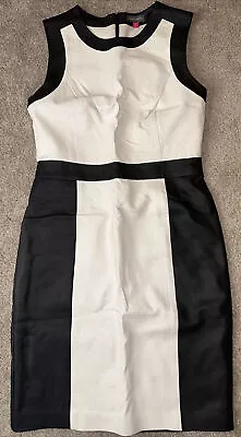 Vince Camuto Dress Size 4 Black And White Faux Leather Dress • $15