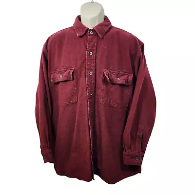 Moose Creek Chamois Shirt Mens Extra Large Button Up Burgundy Outdoors Workwear • $19.99