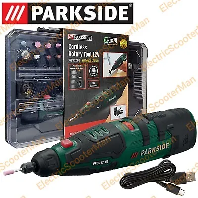 Parkside 12V Cordless Rotary Multi Tool Precision Drill Grinder +50 Accessories  • £32.99