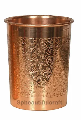 Pure Copper Handmade Water Drinking Glass Tumbler For Ayurveda Health Benefits • $8.48