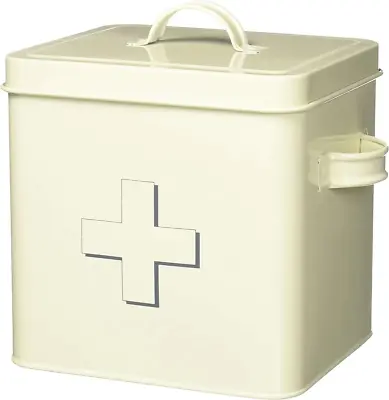 Vintage First Aid Box Medical Kit Storage Container Metal Tin Medicine Organizer • £14.99