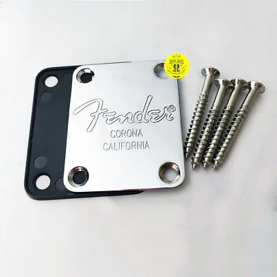 Electric Guitar Neck Plate Mit Fender Logo Screws For Fender Guitar Replacement • $8.88