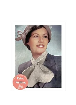 1950s Marple Style Moss Stitch Cravat Knitting Pattern - Copy • £3.99