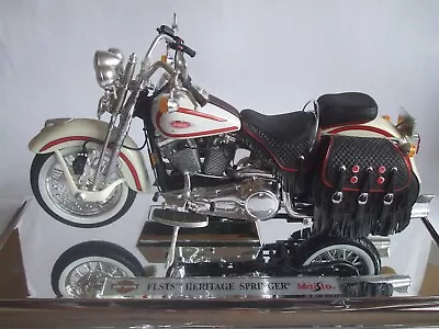 Harley Davidson FLSTS Heritage Springer 1:10 Diecast Model MAISTO Motorbike • £35