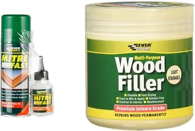 Mitre Fast Bonding Kit Everbuild - Adhesive & Activator Wood Filler • £21.45