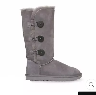 UGG Bailey Button Boots- Grey • $50