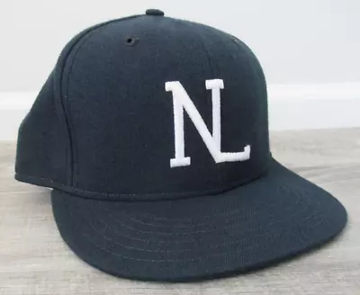 Vtg New Era National League Umpire Fitted Hat Sz 7 1/4 Wool USA MLB NL Leather • $74.99