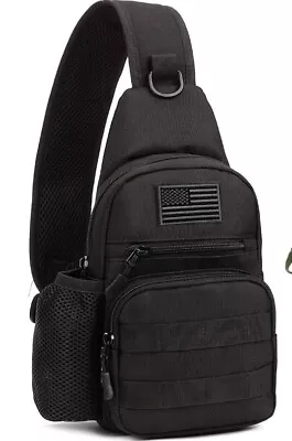 Outdoor Tactical Sling Bag Military MOLLE Crossbody Pack Chest Shoulder Backpac • $8.88