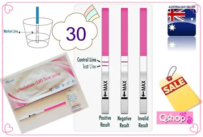 30 X OVULATION (LH) TESTS URINE STRIPS Fertility Tests  FREE Tracking POSTAGE • $12.98