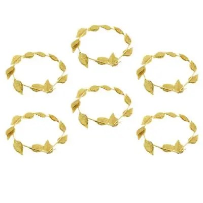 6pcs Gold Leaves Laurel Wreath Garden Headband Head Piece Crown Tiara Fancy • £11.72